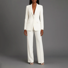 Women's Tailored Suit Set | Elegant Blazer and Slim Trousers for Professional Style 0