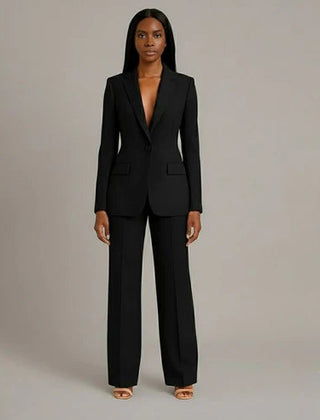 Women's Tailored Suit Set | Elegant Blazer and Slim Trousers for Professional Style 1
