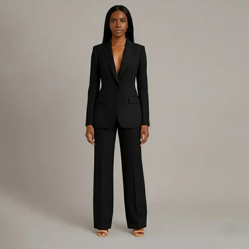 Women's Tailored Suit Set | Elegant Blazer and Slim Trousers for Professional Style 1