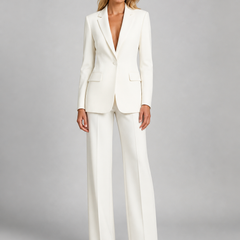 Women's Tailored Suit | Elegant Blazer and Wide Leg Trousers for Professional Style 0