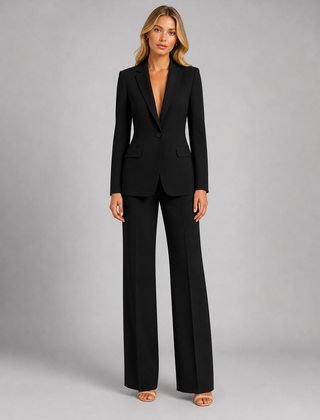 Women's Tailored Suit | Elegant Blazer and Wide Leg Trousers for Professional Style 1