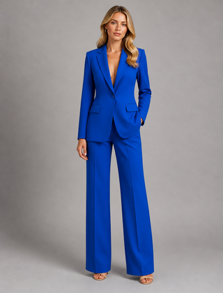 Women's Tailored Suit | Elegant Blazer and Wide Leg Trousers for Professional Style 2