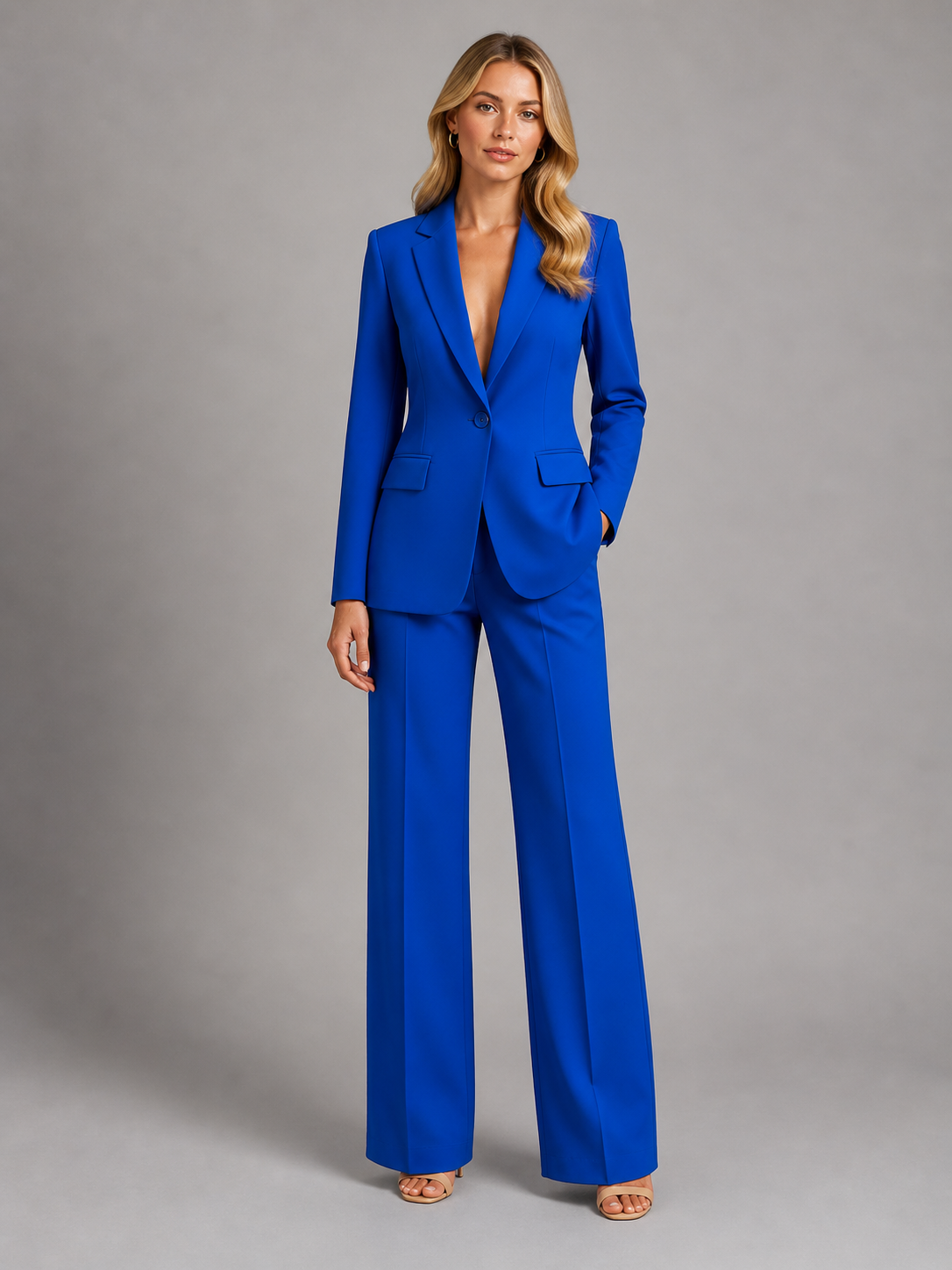 Women's Tailored Suit | Elegant Blazer and Wide Leg Trousers for Professional Style 2