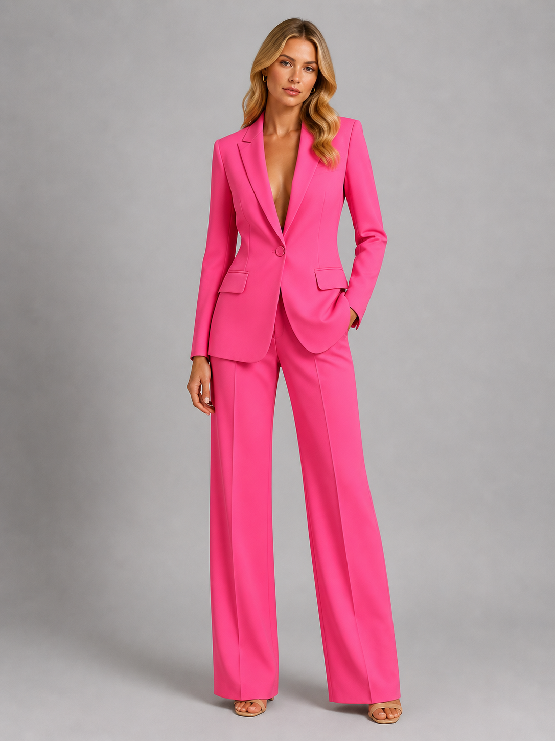 Women's Tailored Suit | Elegant Blazer and Wide Leg Trousers for Professional Style 3