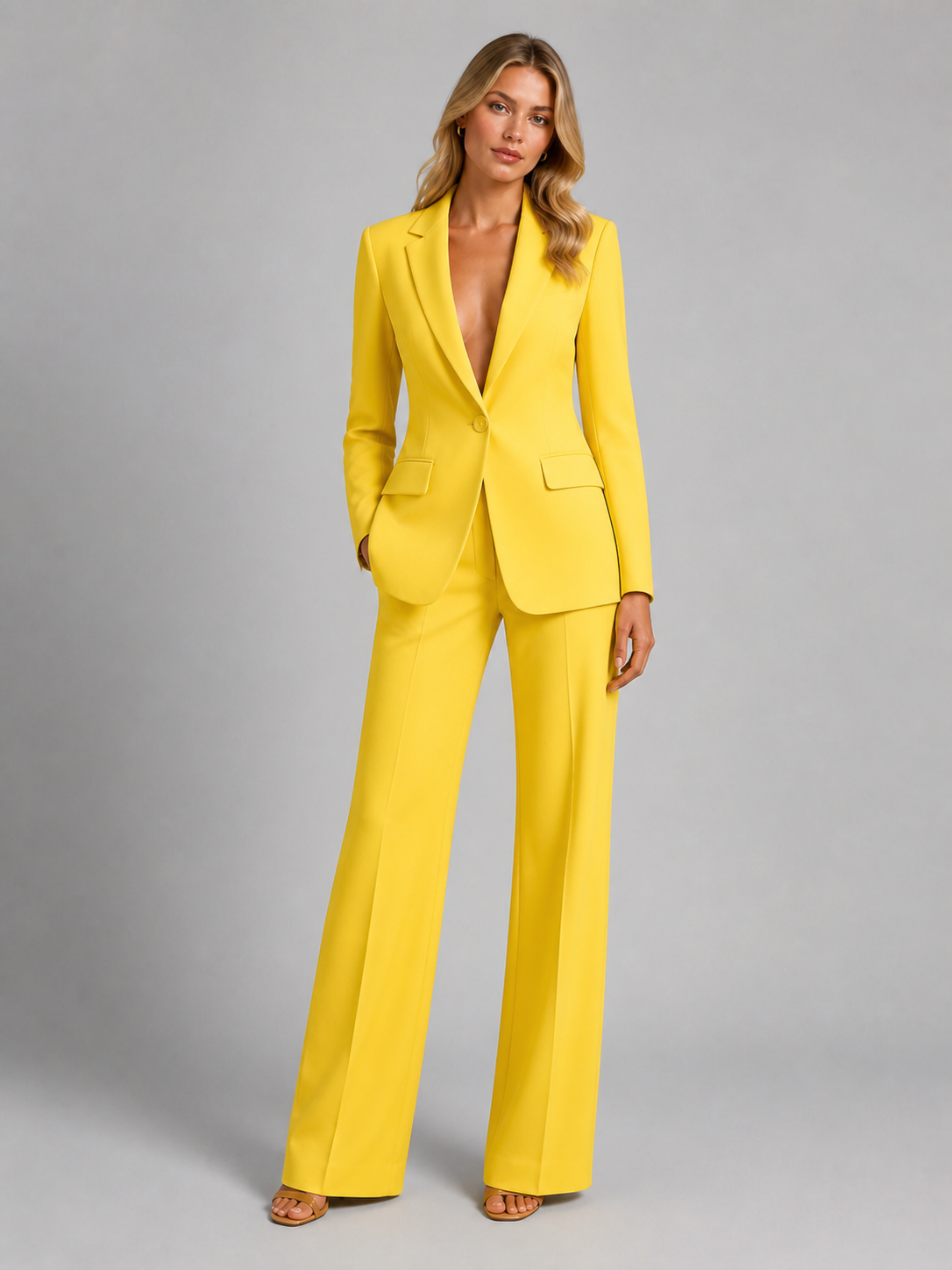 Women's Tailored Suit | Elegant Blazer and Wide Leg Trousers for Professional Style 4