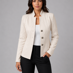 Women's Textured Cable Knit Blazer | Elegant Tailored Fit Jacket | Sophisticated Office Wear 1