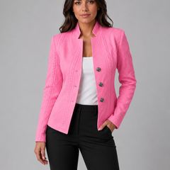 Women's Textured Cable Knit Blazer | Elegant Tailored Fit Jacket | Sophisticated Office Wear 2