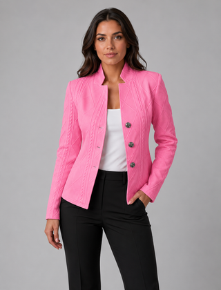 Women's Textured Cable Knit Blazer | Elegant Tailored Fit Jacket | Sophisticated Office Wear 2