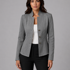 Women's Textured Cable Knit Blazer | Elegant Tailored Fit Jacket | Sophisticated Office Wear 3