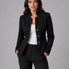 Women's Textured Cable Knit Blazer | Elegant Tailored Fit Jacket | Sophisticated Office Wear 4