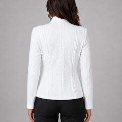 Women's Textured Cable Knit Blazer | Elegant Tailored Fit Jacket | Sophisticated Office Wear 5