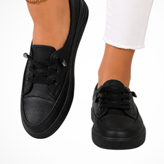 Women's Textured Canvas Sneakers | Stylish Lace-Up White Trainers 1