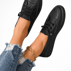 Women's Textured Canvas Sneakers | Stylish Lace-Up White Trainers 6