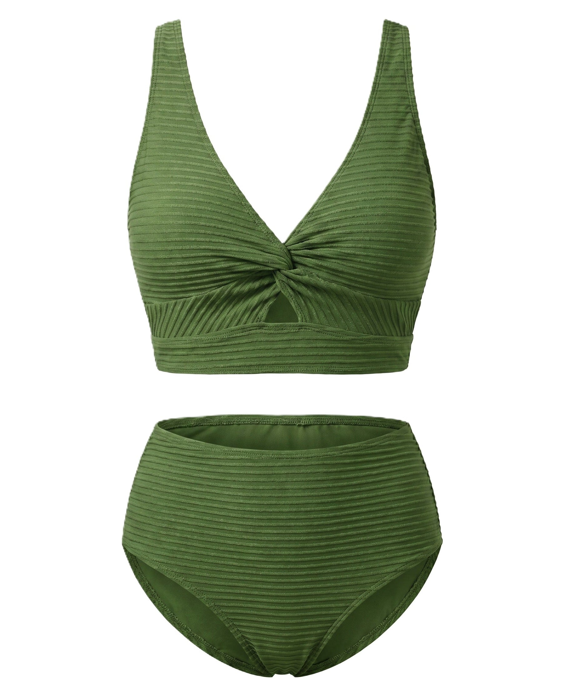 Women's Textured High-Waisted Bikini Sets | Flattering Summer Swimwear for Women 0