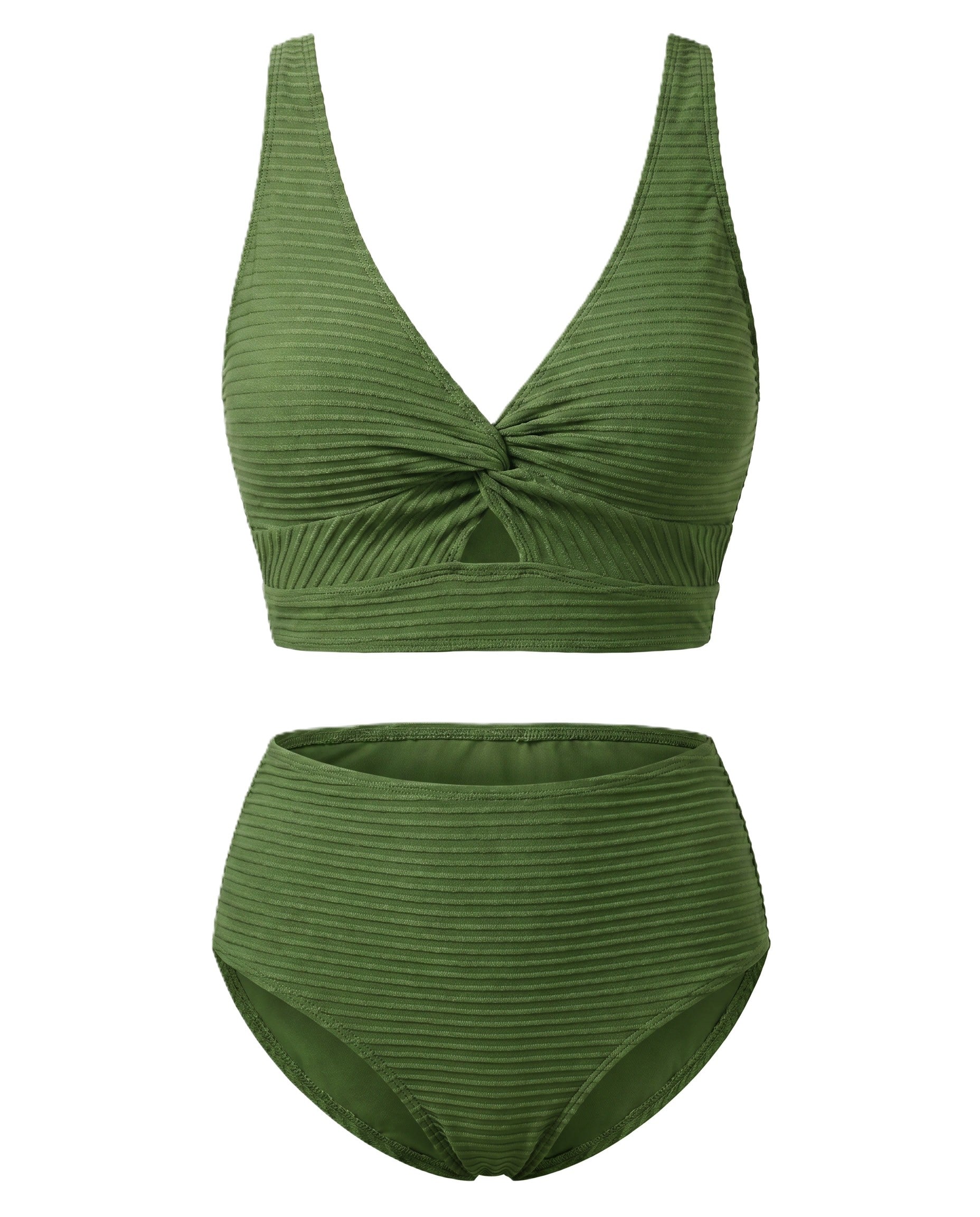 Women's Textured High-Waisted Bikini Sets | Flattering Summer Swimwear for Women 0