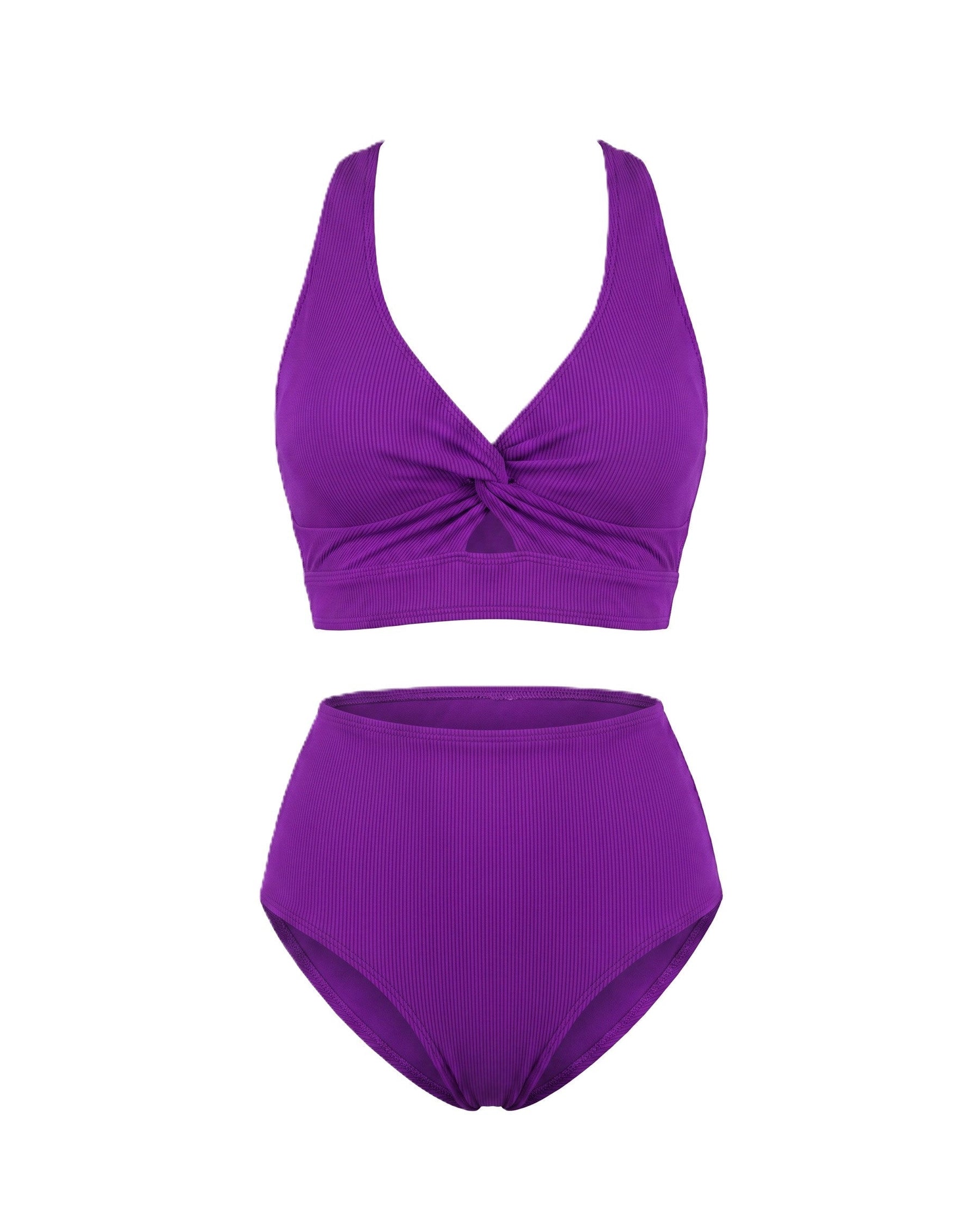 Women's Textured High-Waisted Bikini Sets | Flattering Summer Swimwear for Women 10