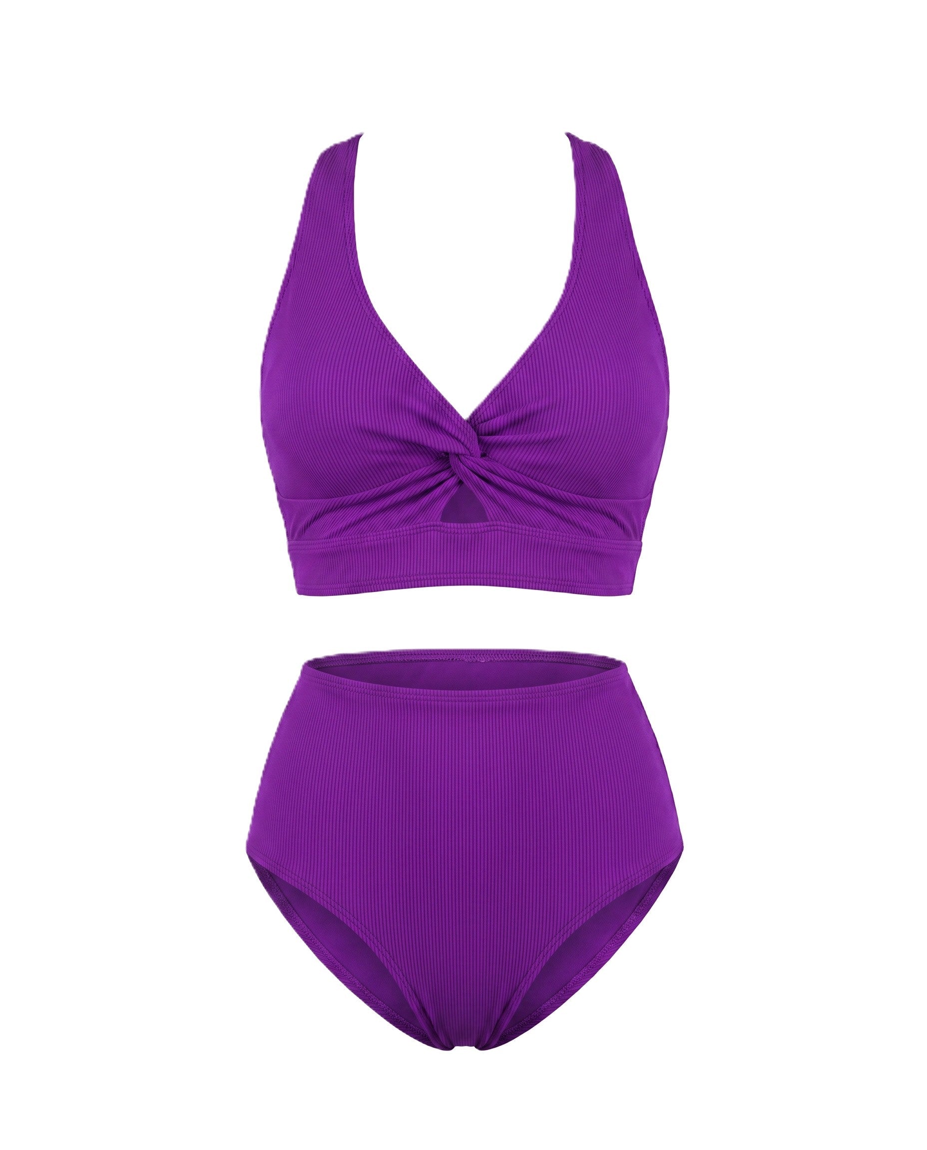 Women's Textured High-Waisted Bikini Sets | Flattering Summer Swimwear for Women 10