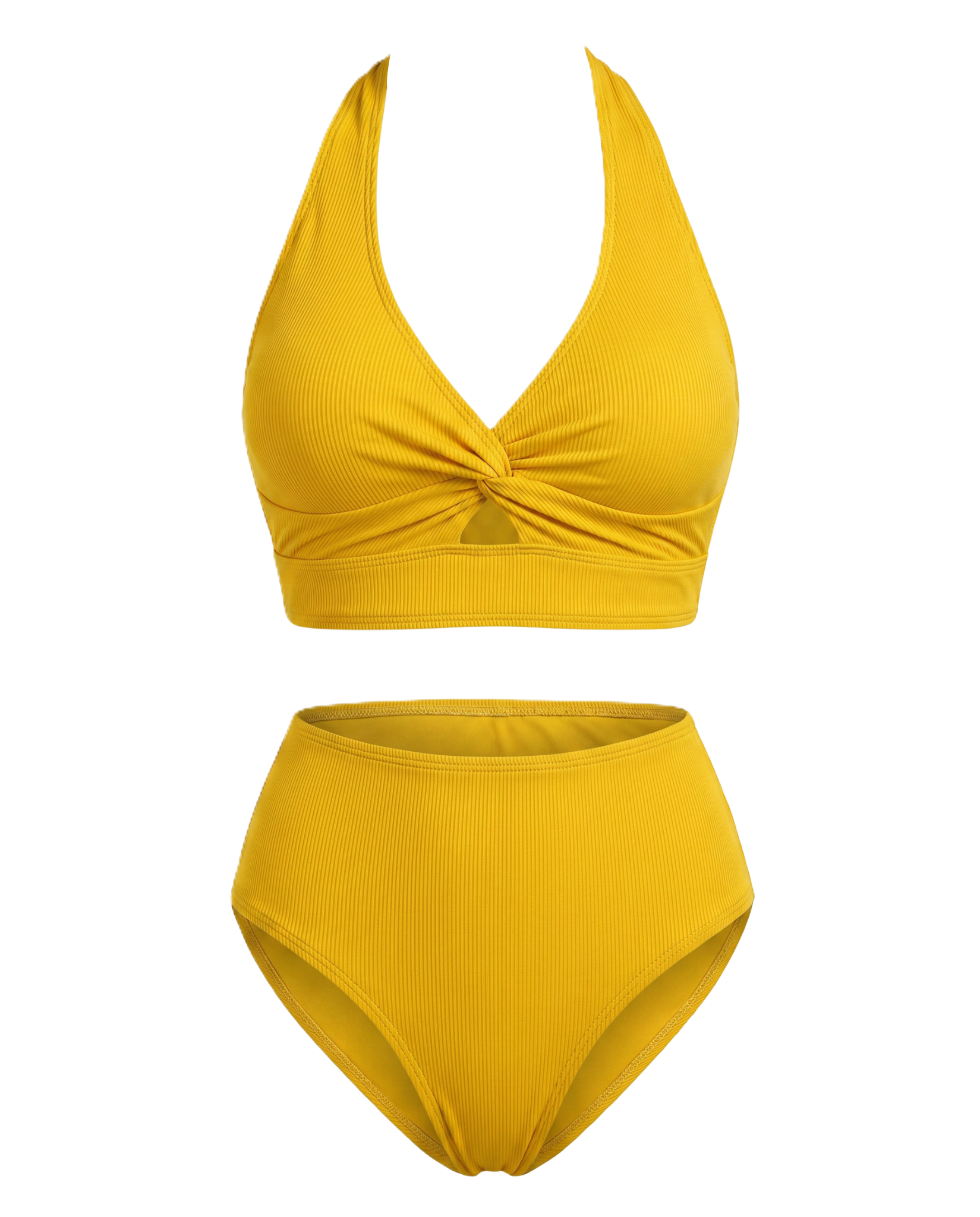 Women's Textured High-Waisted Bikini Sets | Flattering Summer Swimwear for Women 12