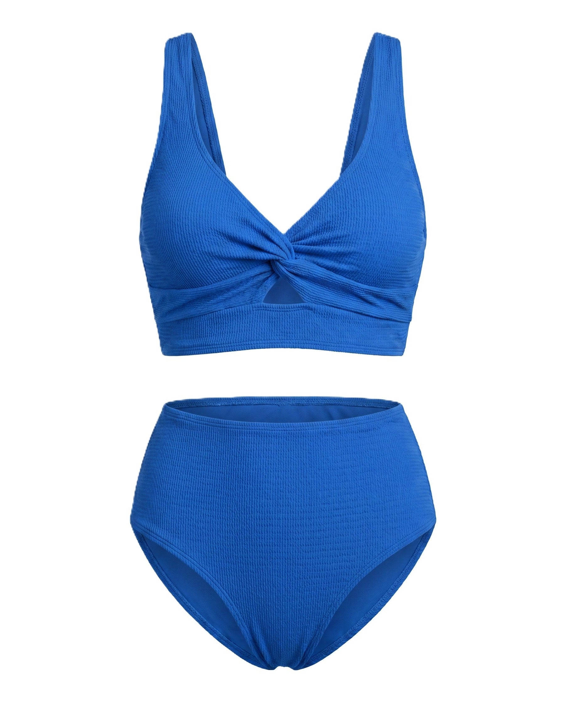 Women's Textured High-Waisted Bikini Sets | Flattering Summer Swimwear for Women 13