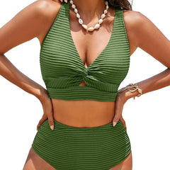 Women's Textured High-Waisted Bikini Sets | Flattering Summer Swimwear for Women 2
