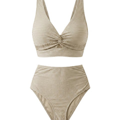 Women's Textured High-Waisted Bikini Sets | Flattering Summer Swimwear for Women 5