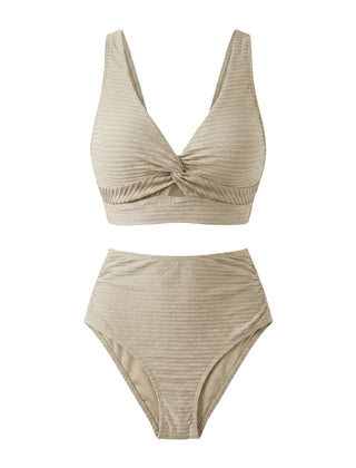 Women's Textured High-Waisted Bikini Sets | Flattering Summer Swimwear for Women 5