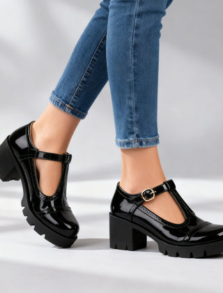 Women's Vintage-Inspired Leather T-Strap Mary Jane | Elegant Block Heel Shoes 4