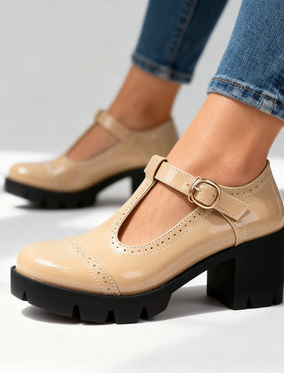Women's Vintage-Inspired Leather T-Strap Mary Jane | Elegant Block Heel Shoes 5
