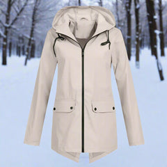 Women's Waterproof Rain Jacket | Stylish Adjustable Hooded Outerwear | Chic and Functional Raincoat 0