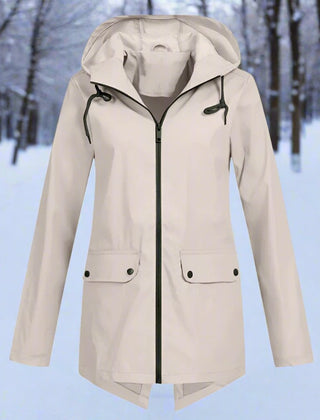 Women's Waterproof Rain Jacket | Stylish Adjustable Hooded Outerwear | Chic and Functional Raincoat 0
