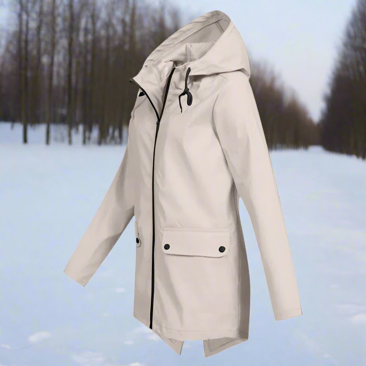 Women's Waterproof Rain Jacket | Stylish Adjustable Hooded Outerwear | Chic and Functional Raincoat 1