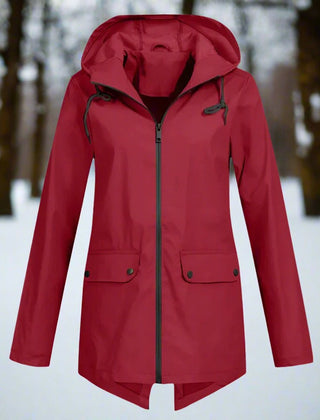 Women's Waterproof Rain Jacket | Stylish Adjustable Hooded Outerwear | Chic and Functional Raincoat 10