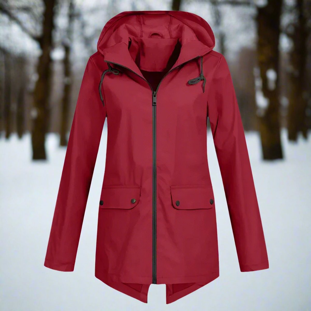 Women's Waterproof Rain Jacket | Stylish Adjustable Hooded Outerwear | Chic and Functional Raincoat 10
