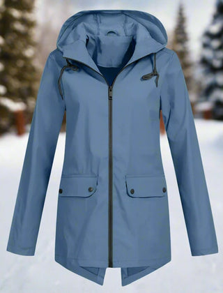 Women's Waterproof Rain Jacket | Stylish Adjustable Hooded Outerwear | Chic and Functional Raincoat 11