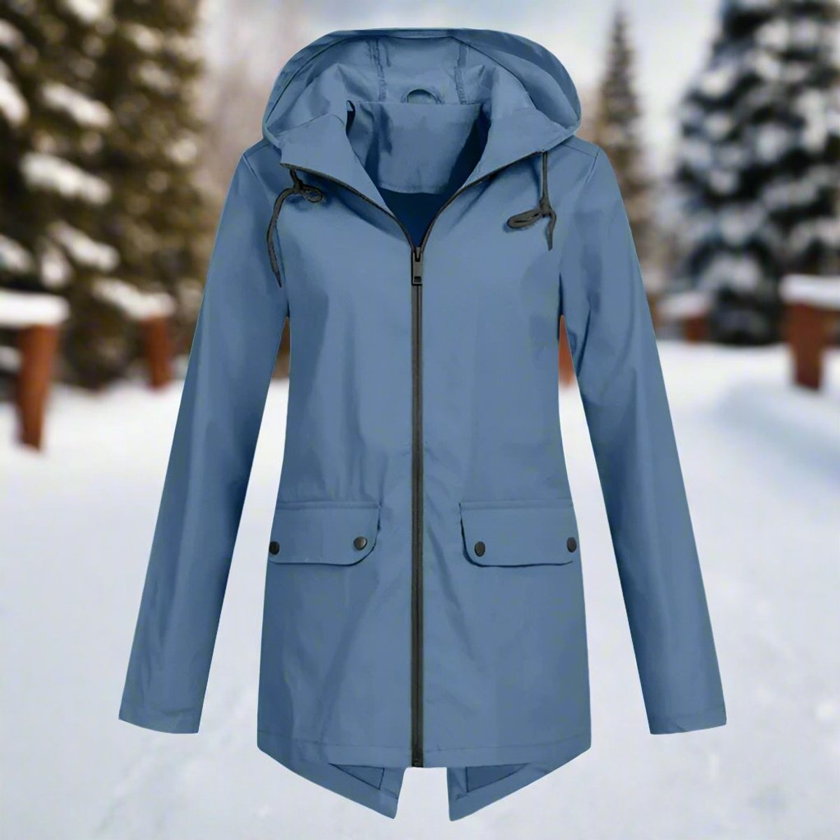 Women's Waterproof Rain Jacket | Stylish Adjustable Hooded Outerwear | Chic and Functional Raincoat 11