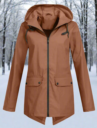 Women's Waterproof Rain Jacket | Stylish Adjustable Hooded Outerwear | Chic and Functional Raincoat 12