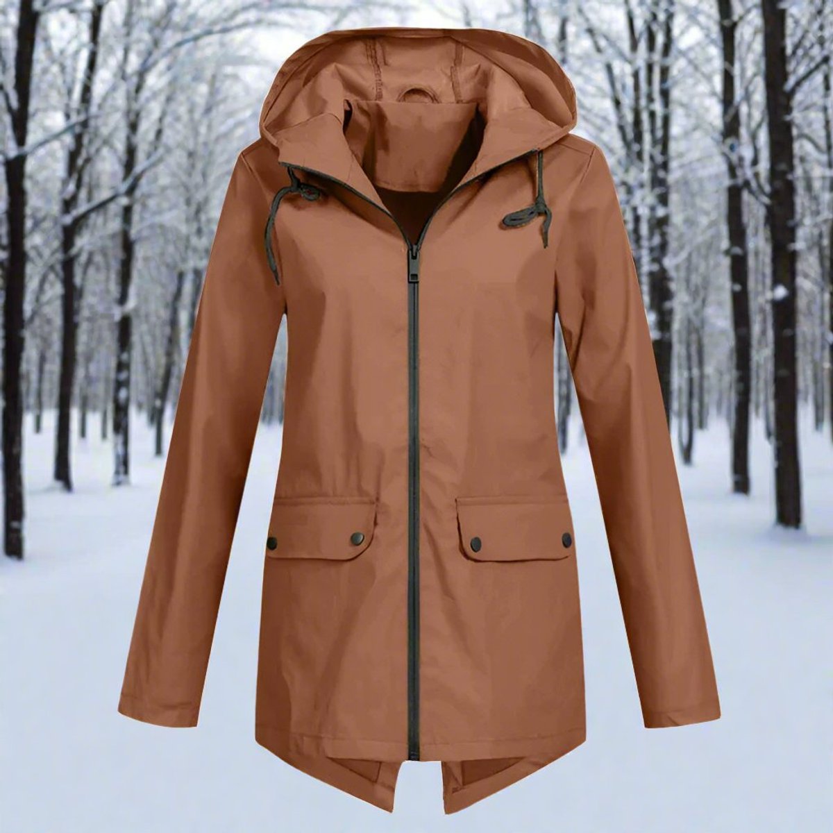 Women's Waterproof Rain Jacket | Stylish Adjustable Hooded Outerwear | Chic and Functional Raincoat 12