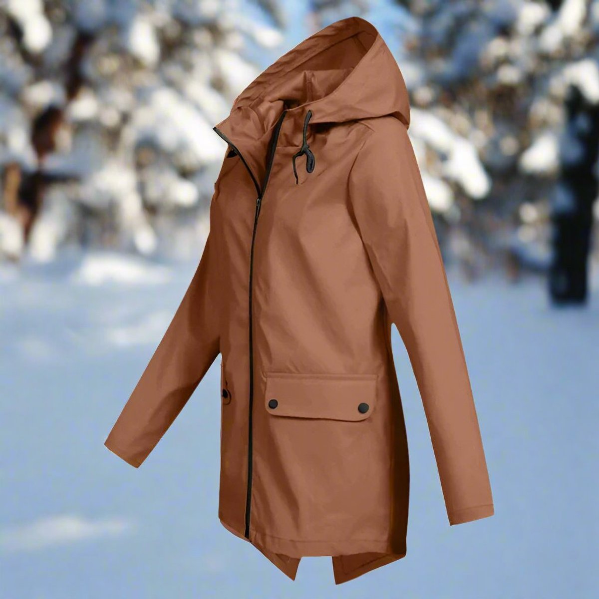 Women's Waterproof Rain Jacket | Stylish Adjustable Hooded Outerwear | Chic and Functional Raincoat 5