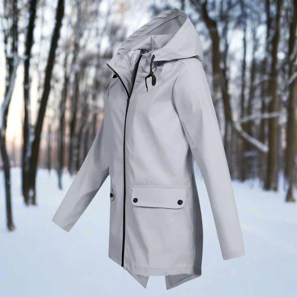 Women's Waterproof Rain Jacket | Stylish Adjustable Hooded Outerwear | Chic and Functional Raincoat 7