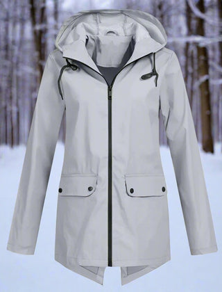 Women's Waterproof Rain Jacket | Stylish Adjustable Hooded Outerwear | Chic and Functional Raincoat 9
