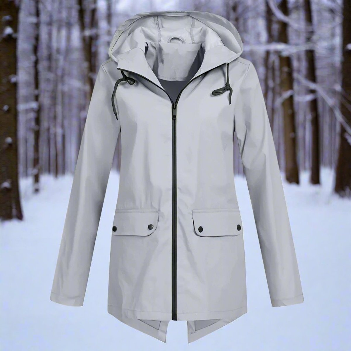 Women's Waterproof Rain Jacket | Stylish Adjustable Hooded Outerwear | Chic and Functional Raincoat 9