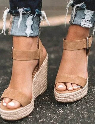 Women's Woven Espadrille Wedge Sandals | Elegant Adjustable Summer Footwear 0