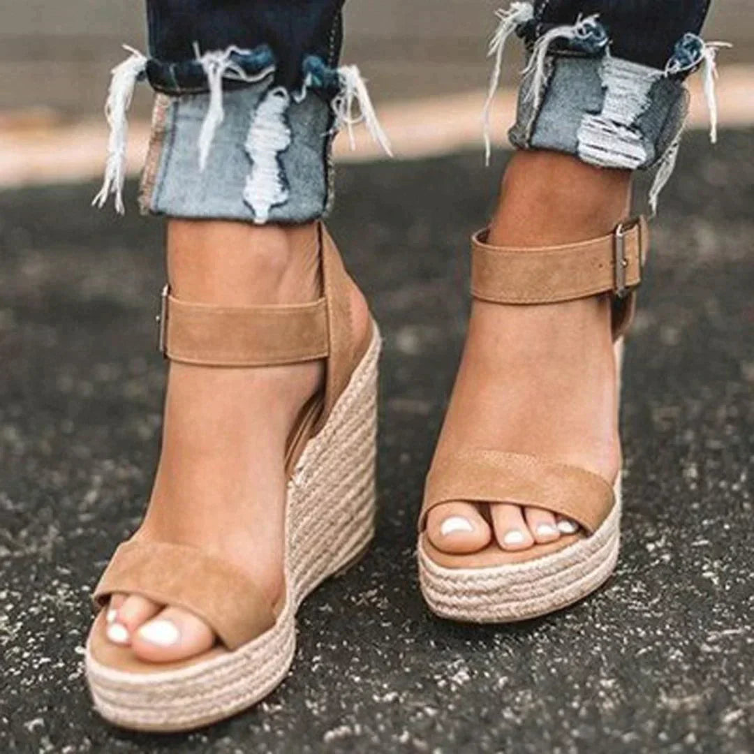 Women's Woven Espadrille Wedge Sandals | Elegant Adjustable Summer Footwear 0