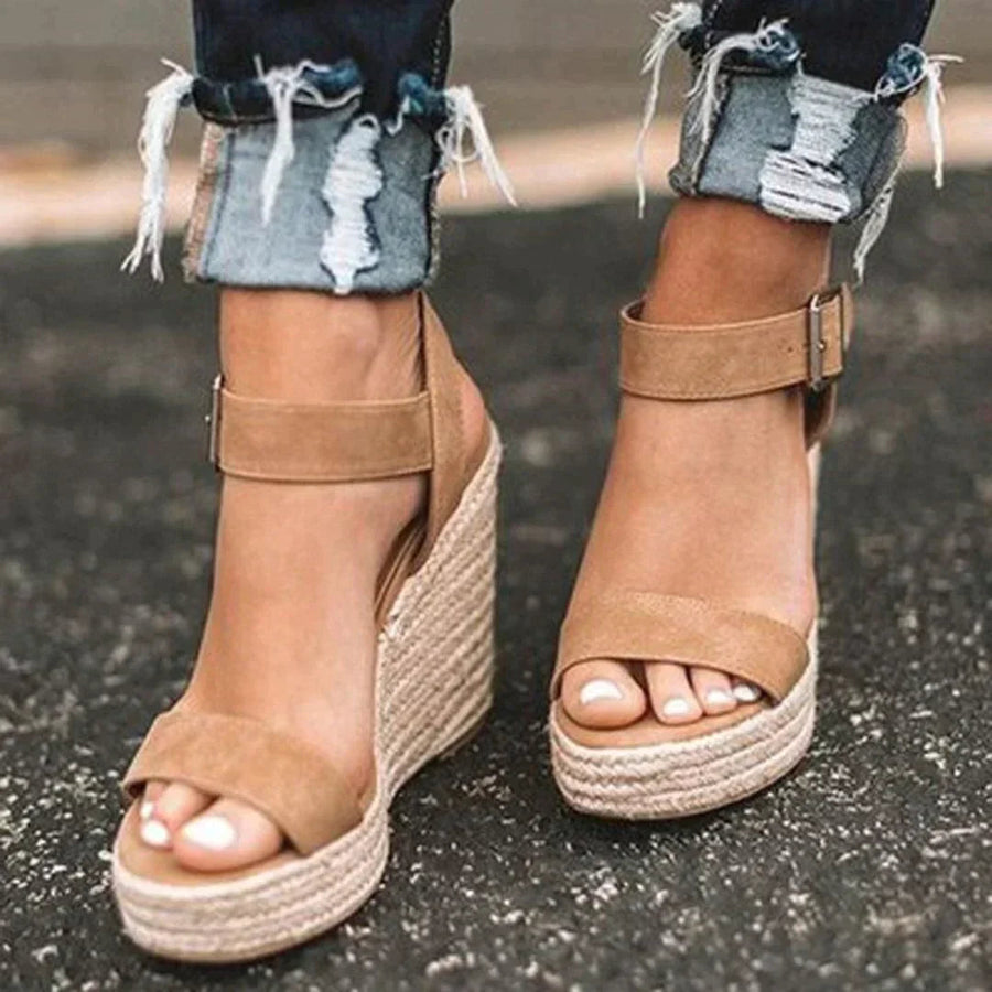 Women's Woven Espadrille Wedge Sandals | Elegant Adjustable Summer Footwear 0