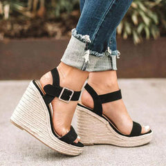 Women's Woven Espadrille Wedge Sandals | Elegant Adjustable Summer Footwear 1