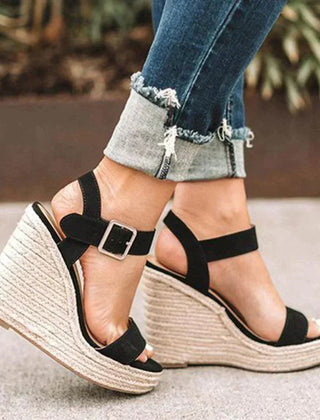 Women's Woven Espadrille Wedge Sandals | Elegant Adjustable Summer Footwear 1