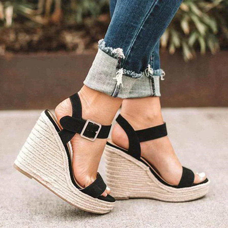 Women's Woven Espadrille Wedge Sandals | Elegant Adjustable Summer Footwear 1