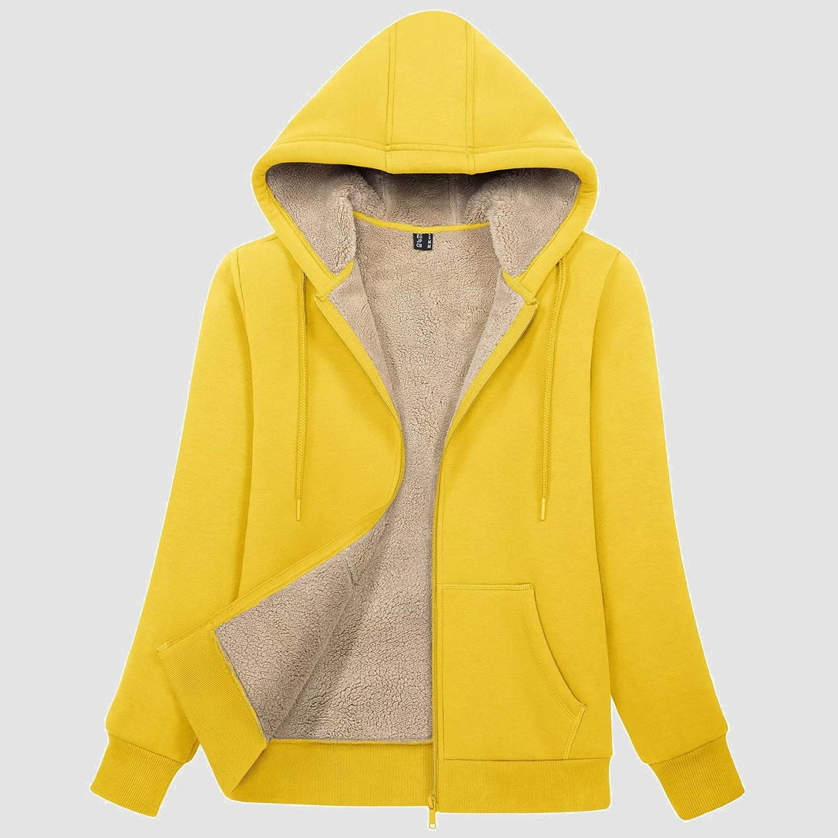Women's Sherpa-Lined Zip Hoodie with Pockets