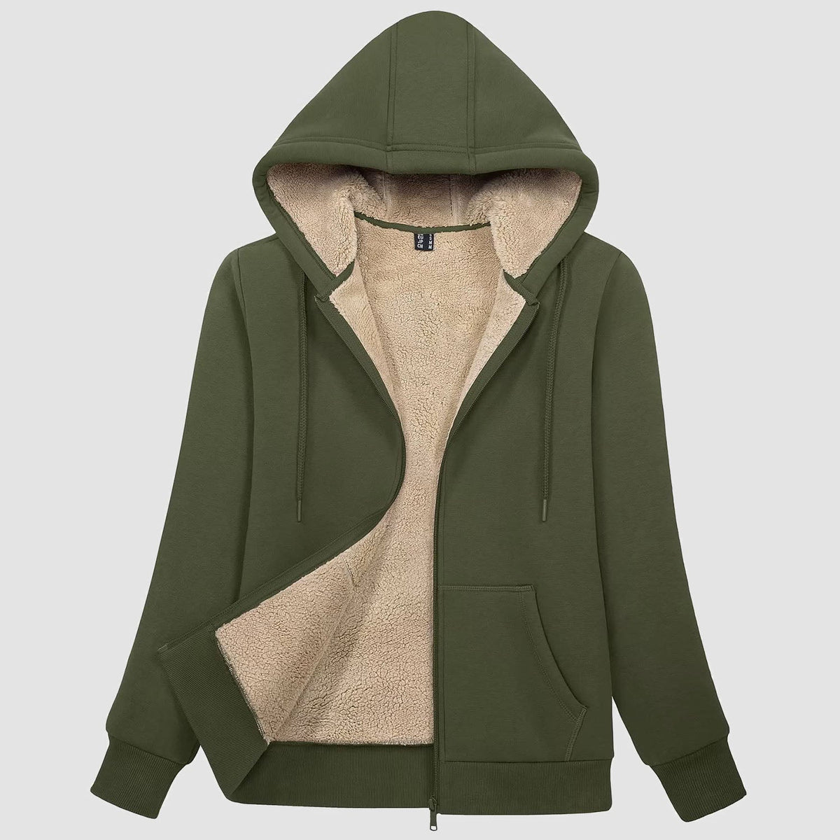 Women's Sherpa-Lined Zip Hoodie with Pockets