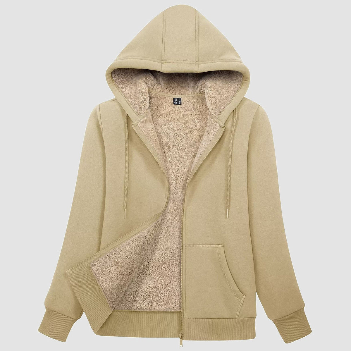 Women's Sherpa-Lined Zip Hoodie with Pockets